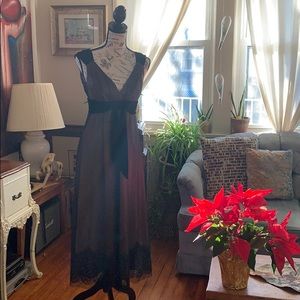 Brown/Black cocktail lace sequin dress sz 2